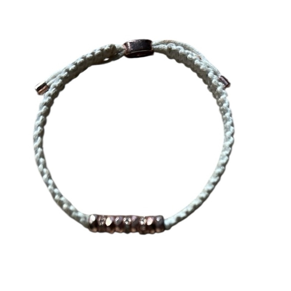 Fossil White and Rose Gold Braided Bracelet